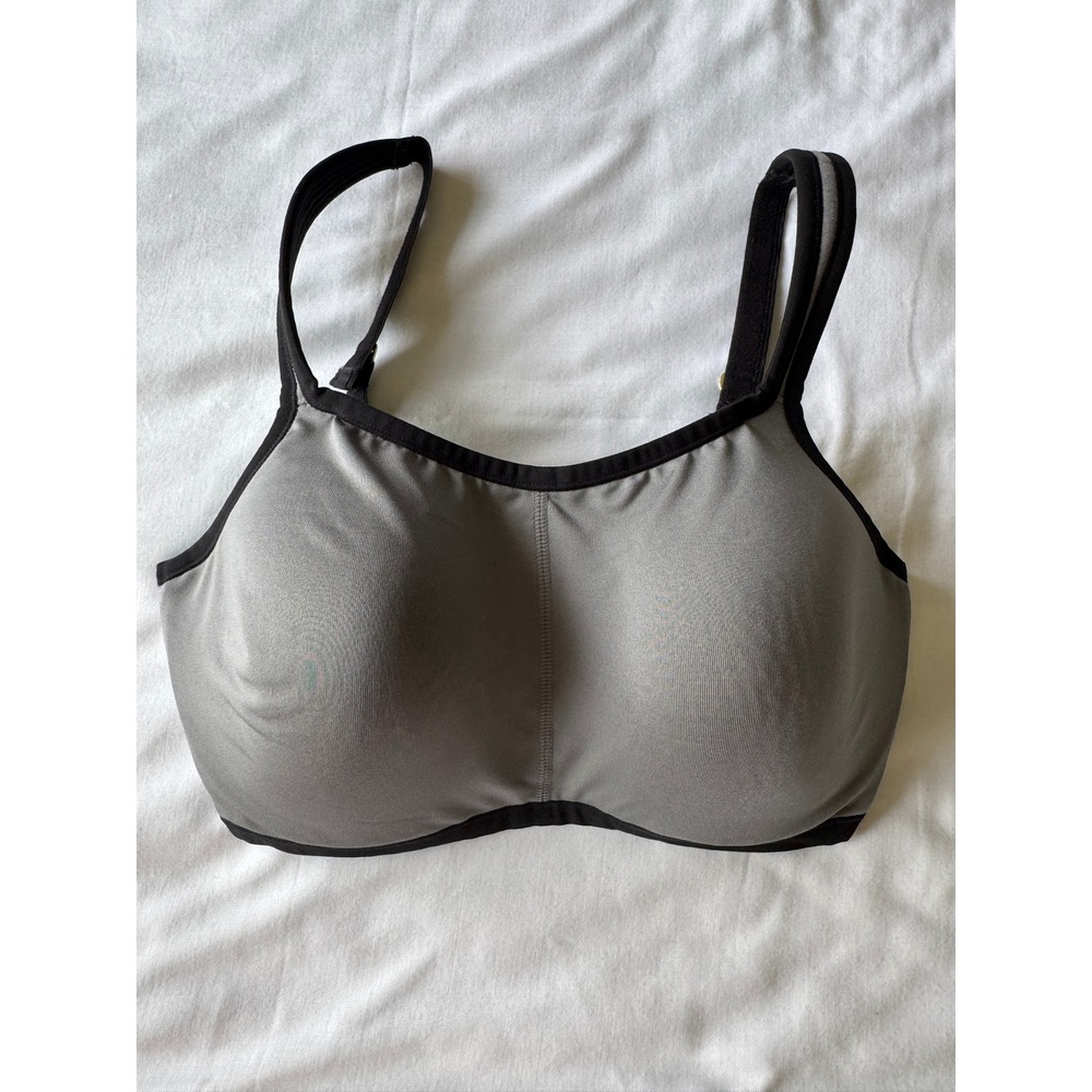 Natori Yogi Contour Convertible Sports Bra 34DD Grey Black Athleisure‎ Underwire